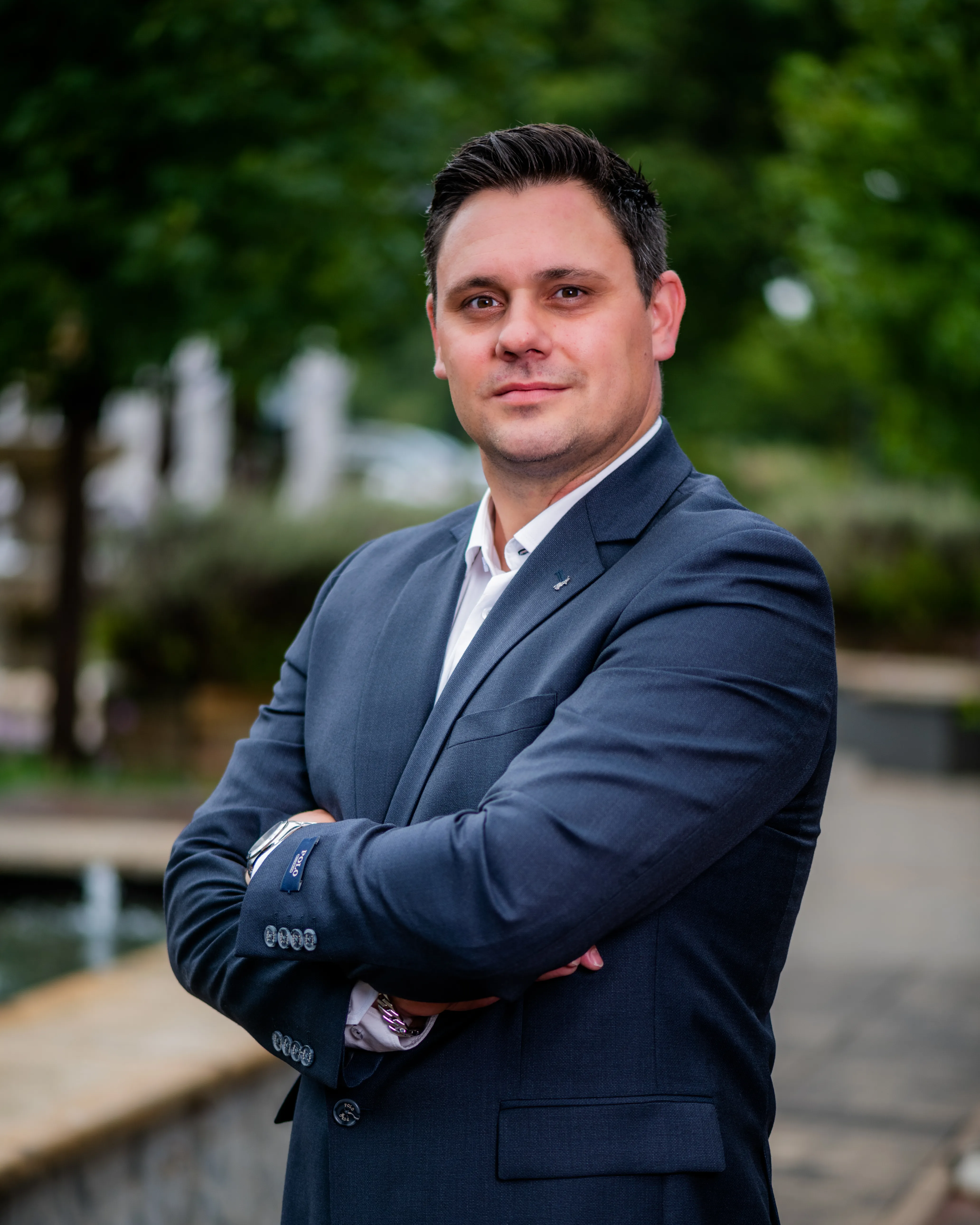 Professional executive headshot — studio lighting